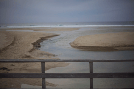 Entrada del mar en la laguna de Baldaio