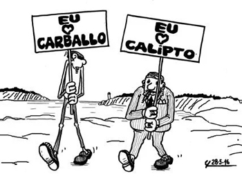 Tira cómica de O Carrabouxo, pregoeiro da Praza dos Libros Tira cómica de O Carrabouxo, pregoeiro da Praza dos Libros