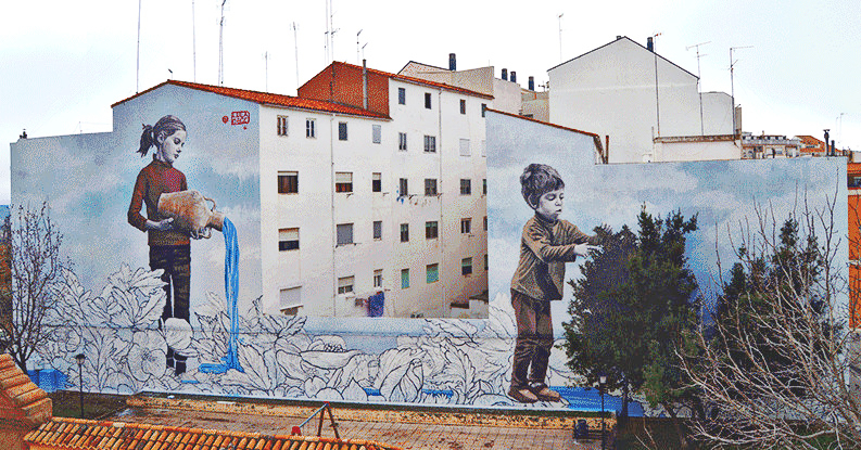 Obra Medianeras Vivas, en Valencia