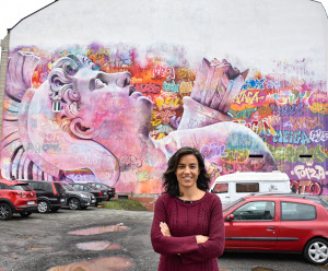 Rosalía Fernández Rial no mural de Pichiavo Rosalía Fernández Rial no mural de Pichiavo